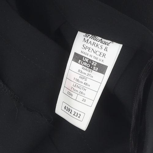 Marks & Spencer Women’s Black Pleated Skirt Size 22