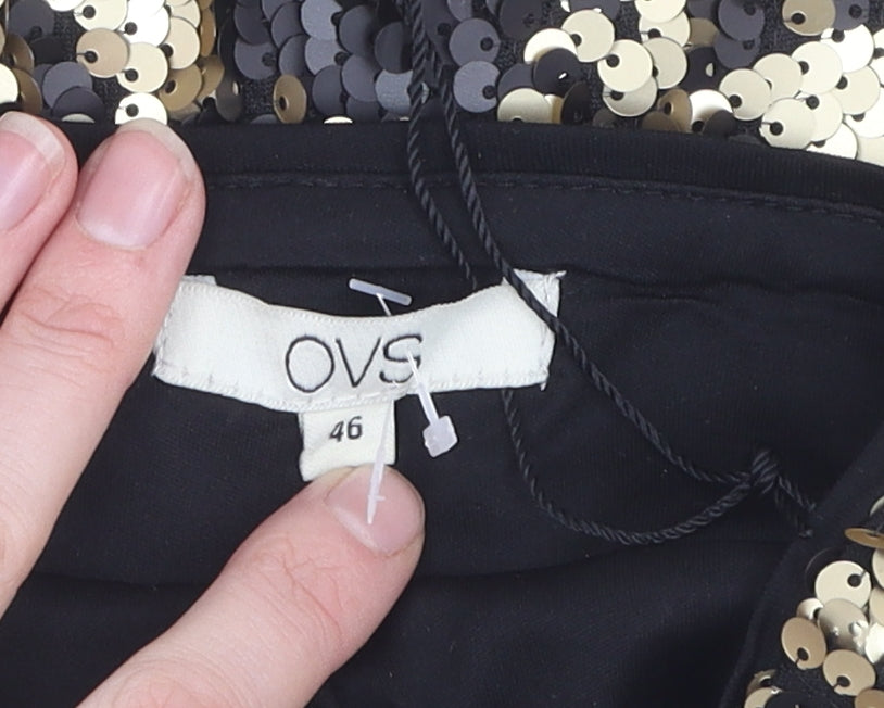 OVS Women’s Short Black Sequin Skirt Size 18
