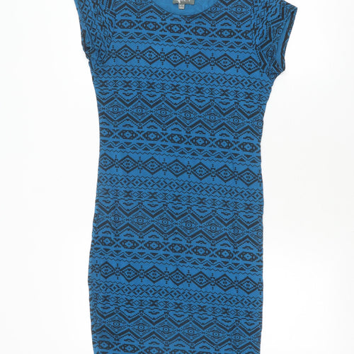 Apricot Women's Blue Bodycon Dress M Geometric Jersey