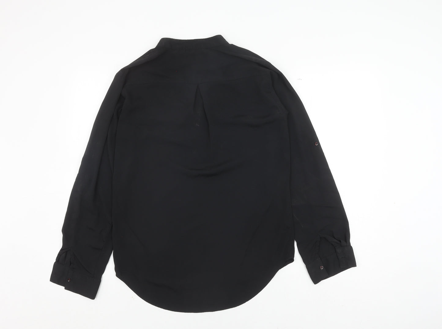 Next Women's Black Zip Accent V-Neck Blouse Size 8