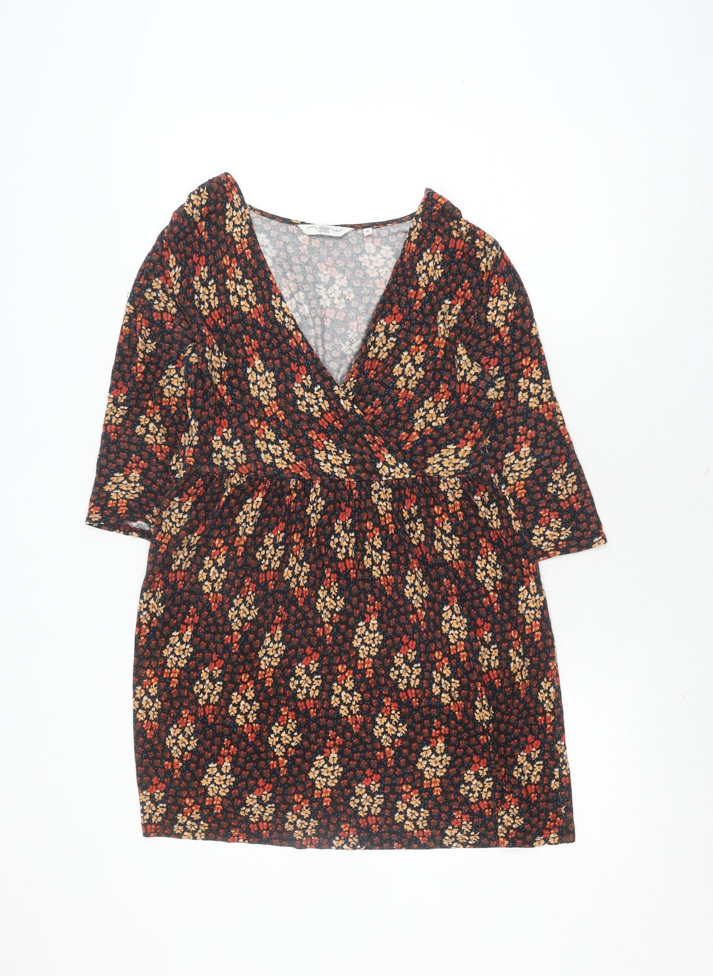 New Look Women's Multicoloured Floral Dress 10 Shift