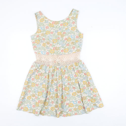 Topshop Petite Floral A-Line Dress, Multicoloured, Size 8, Casual