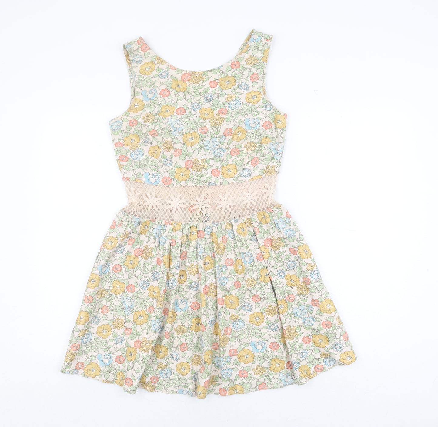 Topshop Petite Floral A-Line Dress, Multicoloured, Size 8, Casual