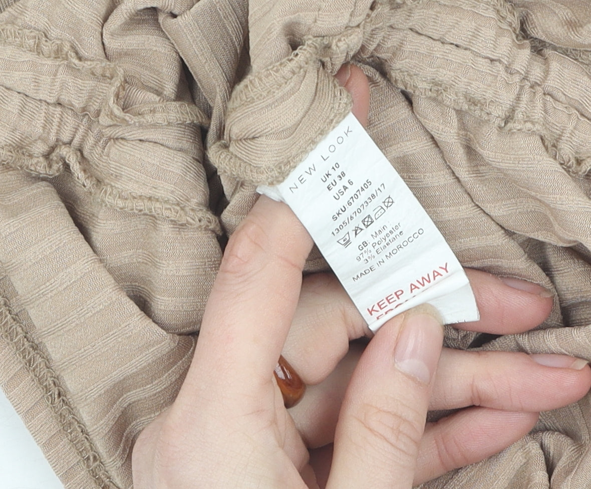 New Look Beige Women's Blouse Size 10 - Casual Style