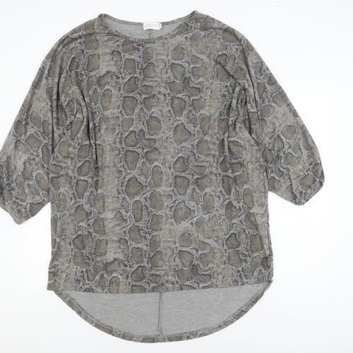 Apricot Women's Grey Animal Print Blouse M
