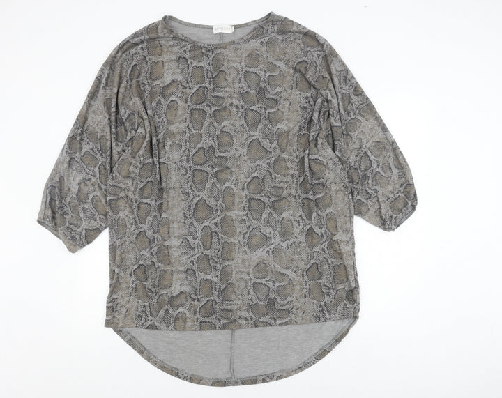 Apricot Women's Grey Animal Print Blouse M