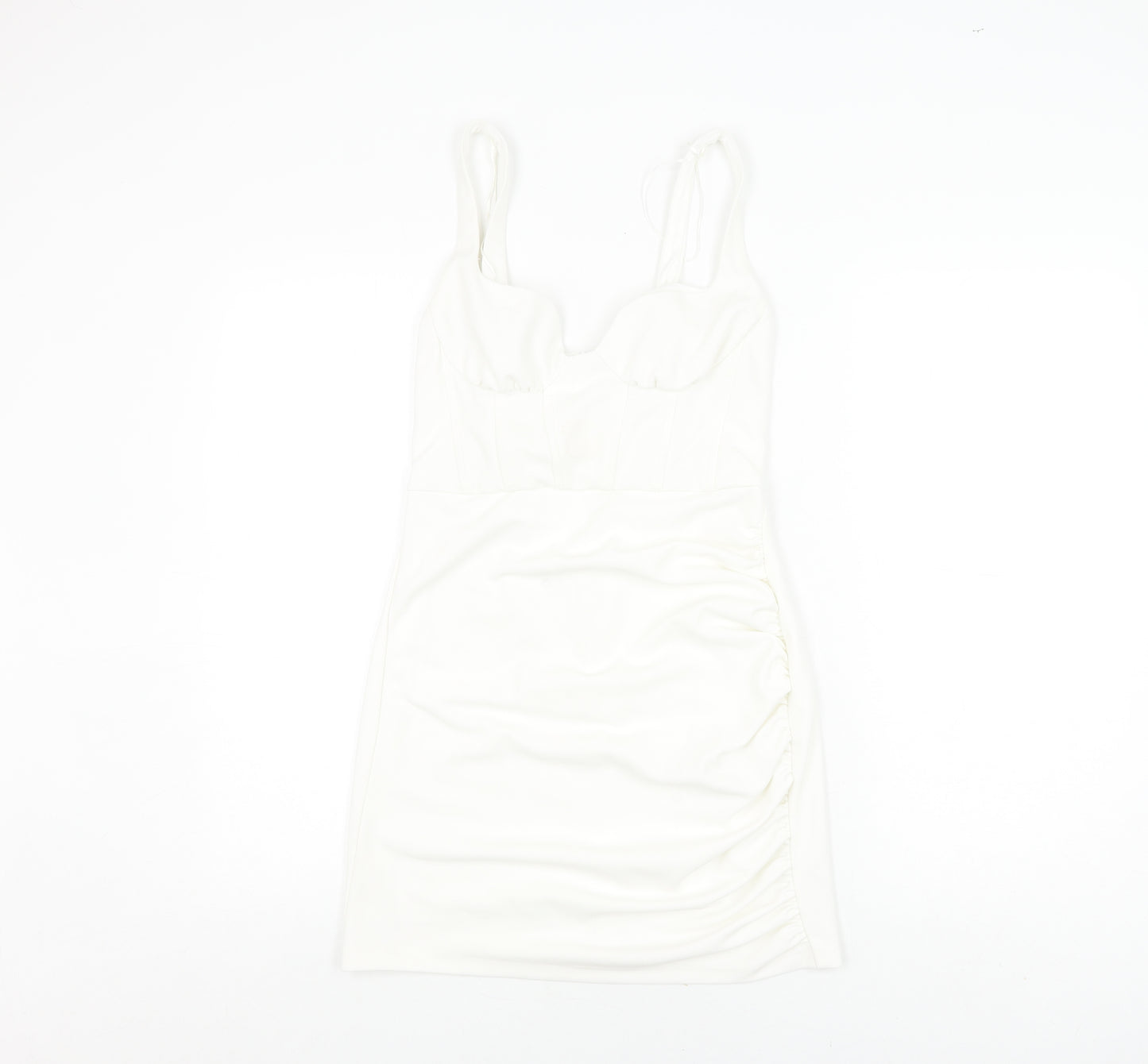 Zara Women White Bodycon Dress Size 12 Party