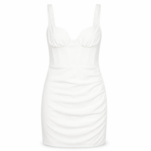 Zara Women White Bodycon Dress Size 12 Party