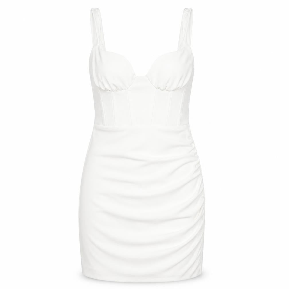 Zara Women White Bodycon Dress Size 12 Party
