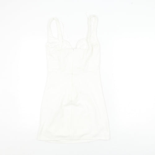 Zara Women White Bodycon Dress Size 12 Party