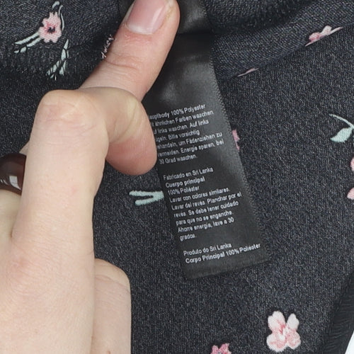 Dorothy Perkins Women's Black Floral A-Line Dress Size 10