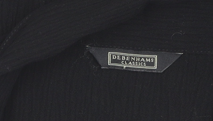 Debenhams Women's Black Button-Up Blouse Size 16