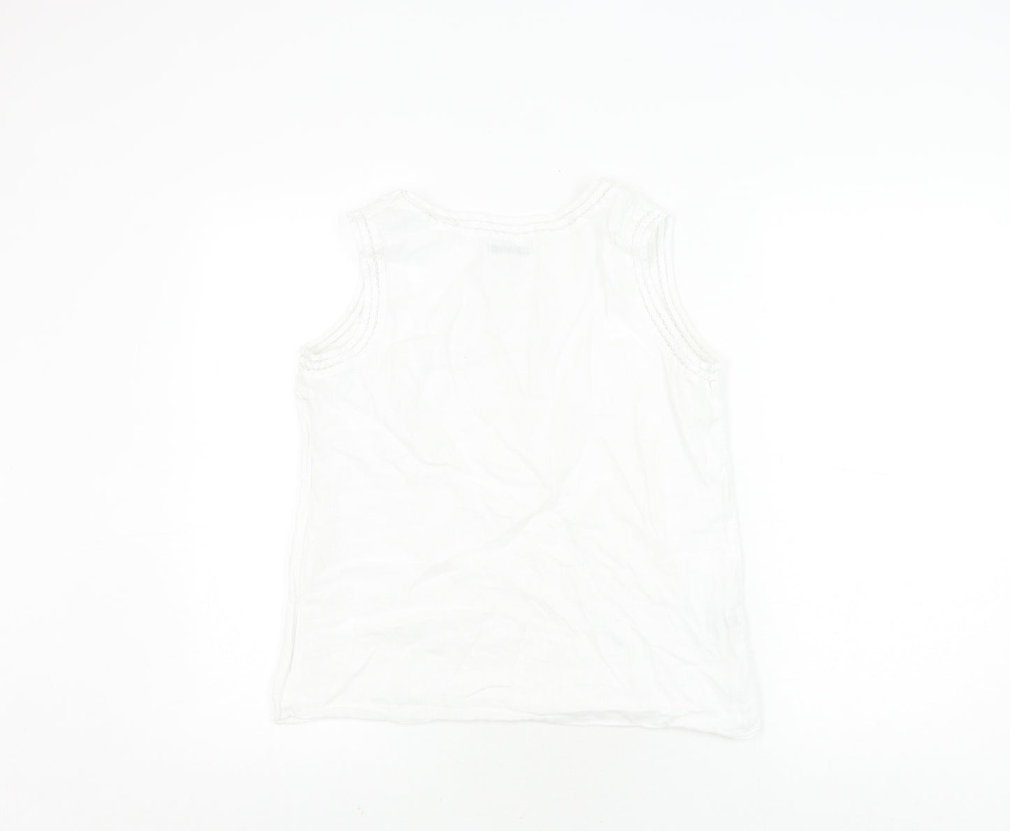 Marks and Spencer Women's White Tank Top - Size 16