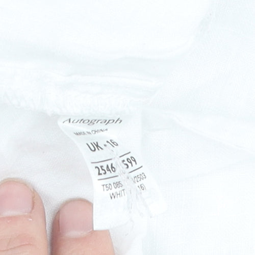 Marks and Spencer Women's White Tank Top - Size 16