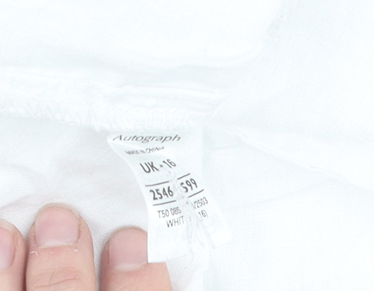 Marks and Spencer Women's White Tank Top - Size 16