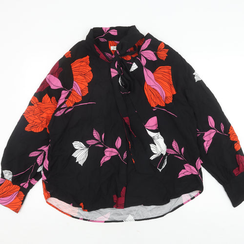 Marks and Spencer Women’s Floral Tunic Blouse Black Size 18
