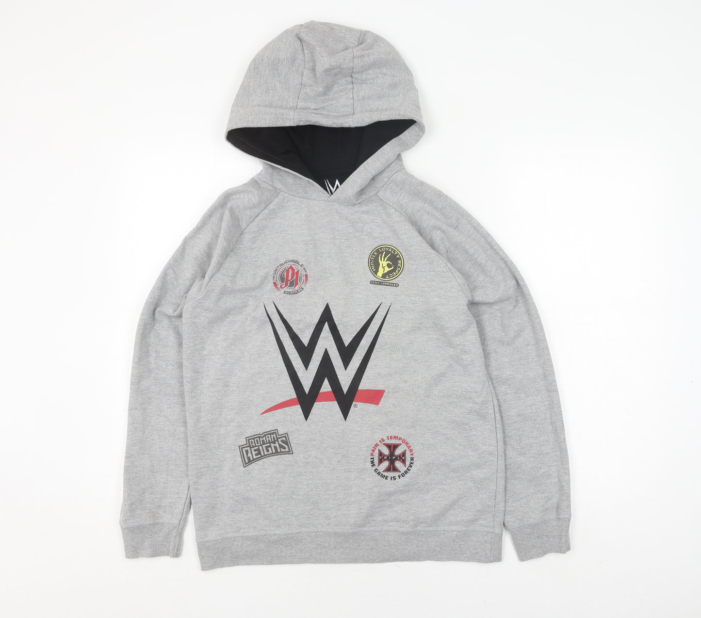 Character.com Boys WWE Grey Hoodie Pullover 14 Logo Casual