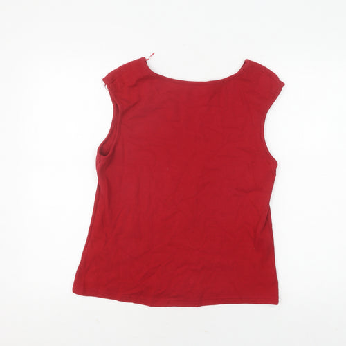 New Look Women's Red Graphic Tank Top Size 16