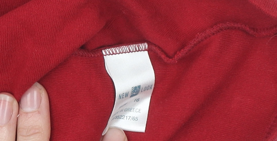 New Look Women's Red Graphic Tank Top Size 16