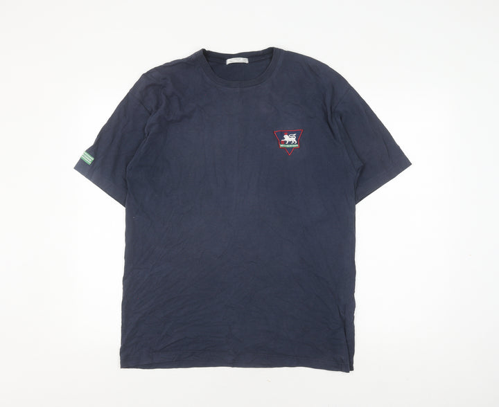 Marks and Spencer Men’s Blue Cotton T-Shirt, M