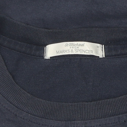 Marks and Spencer Men’s Blue Cotton T-Shirt, M