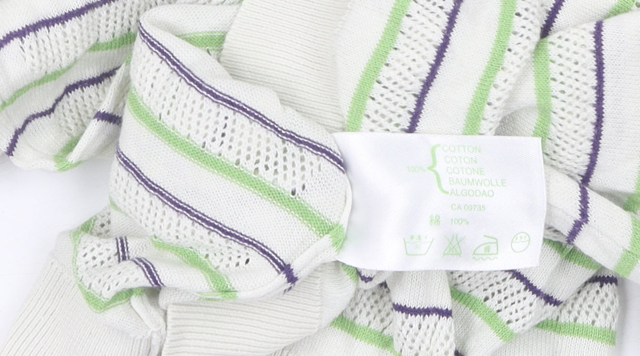 John Smedley White Striped Men’s L Polo Shirt