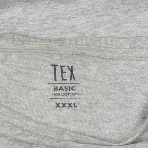 TEX Men's Grey Graphic Print T-Shirt 3XL