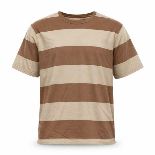 Lands' End Men's Beige Brown Striped XL T-Shirt