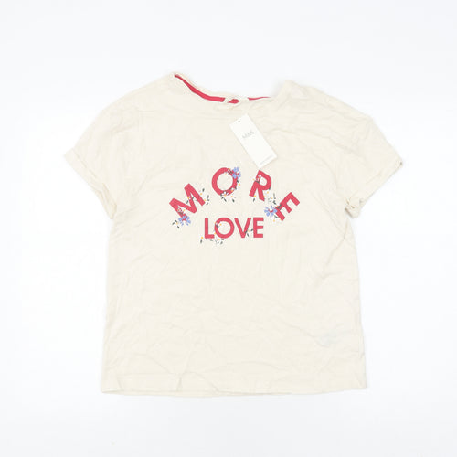 Marks and Spencer Women's Ivory T-Shirt XS