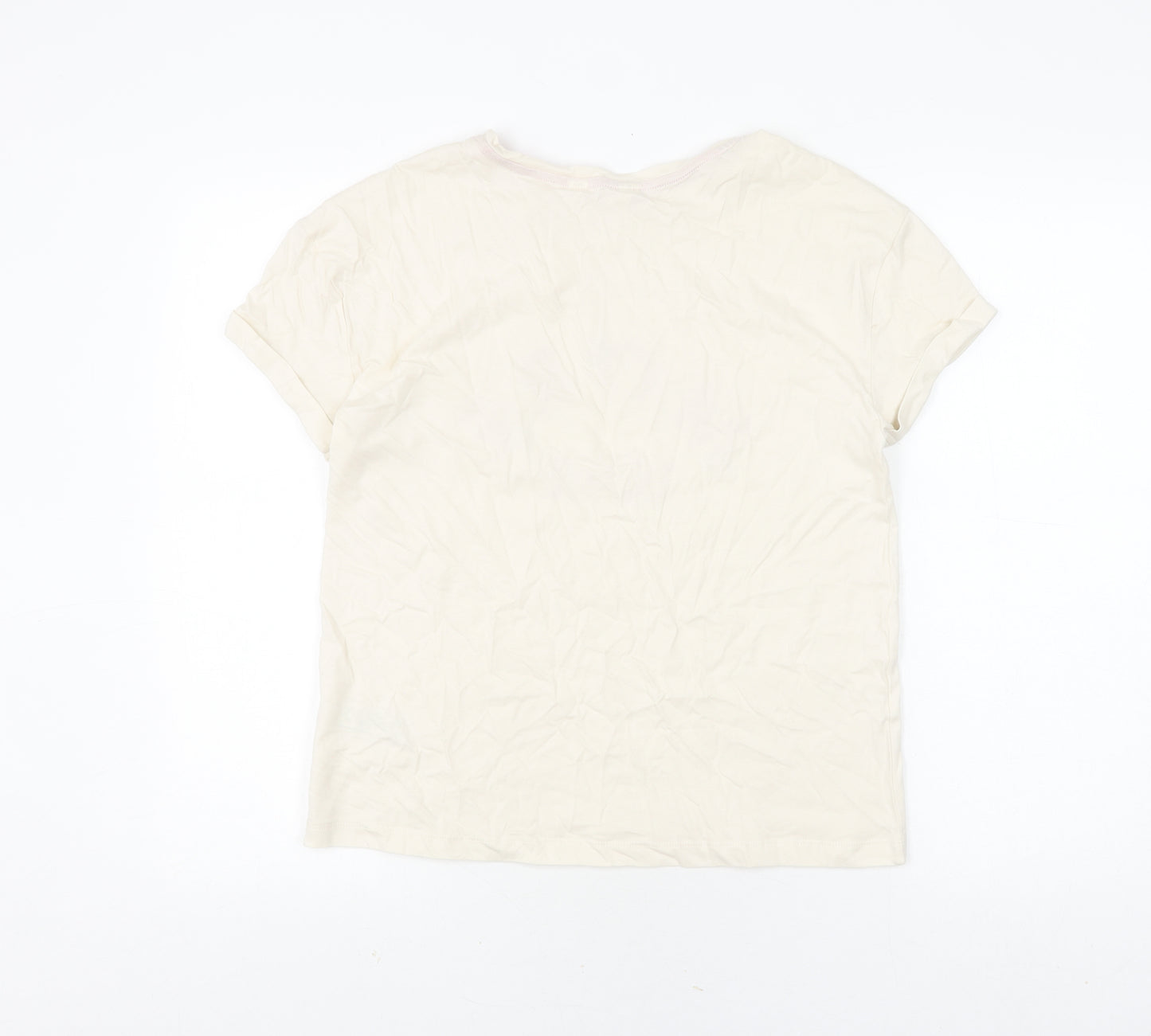 Marks and Spencer Women's Ivory T-Shirt XS
