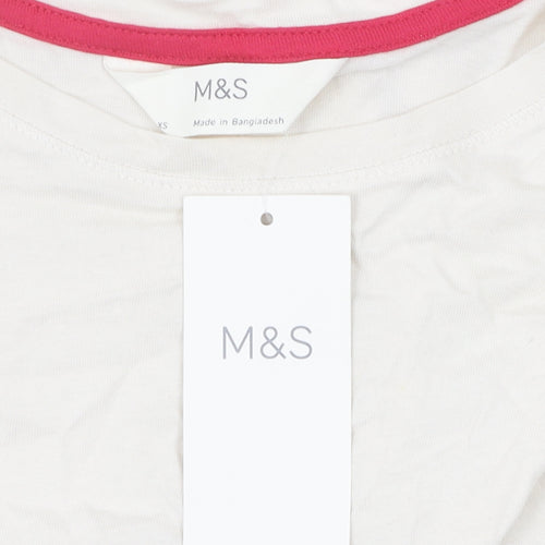 Marks and Spencer Women's Ivory T-Shirt XS