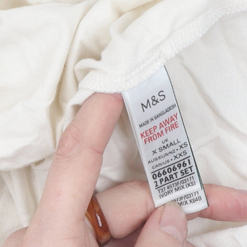 Marks and Spencer Women's Ivory T-Shirt XS