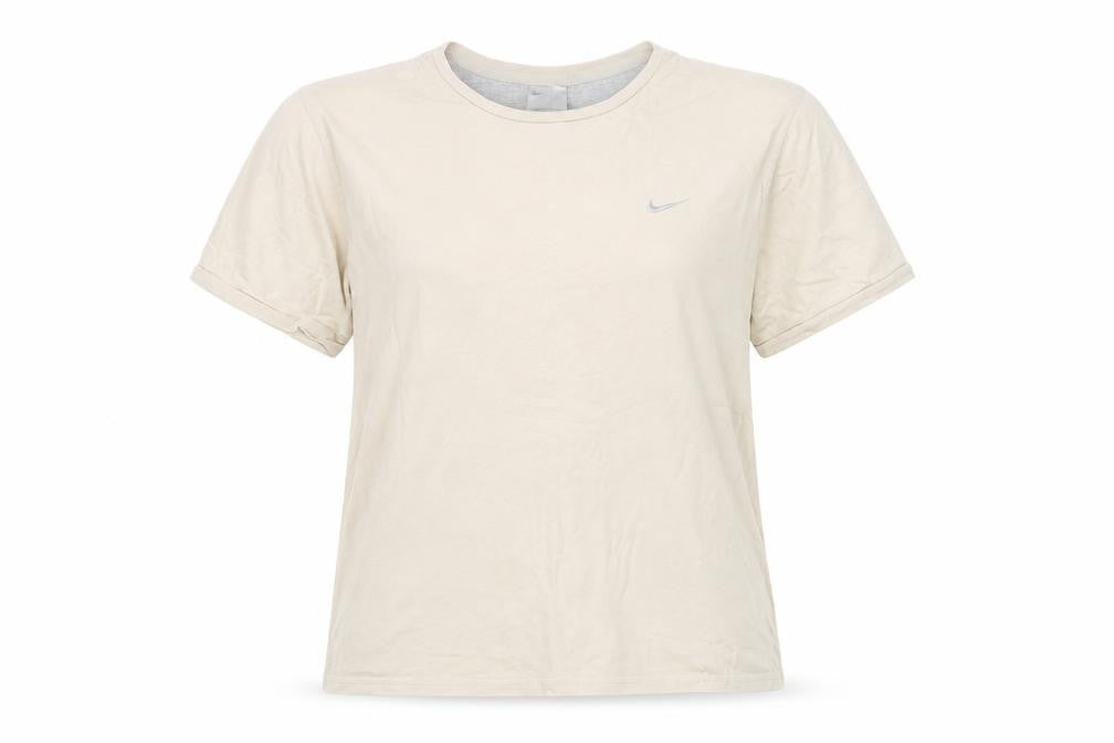 Front view of Nike Beige Basic T-Shirt unisex adults, size S