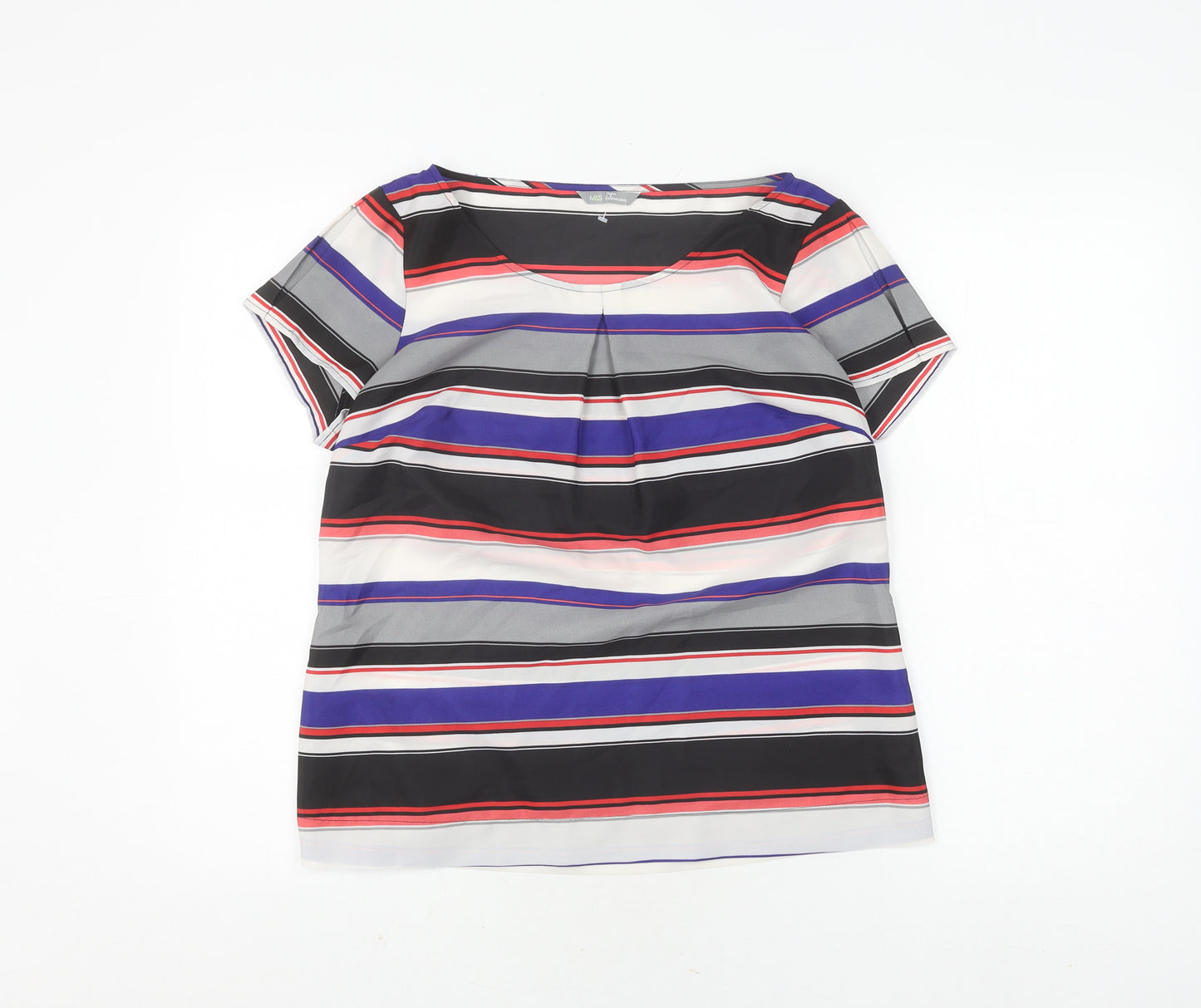 Marks and Spencer Women's Multicoloured Striped T-Shirt, Size 12