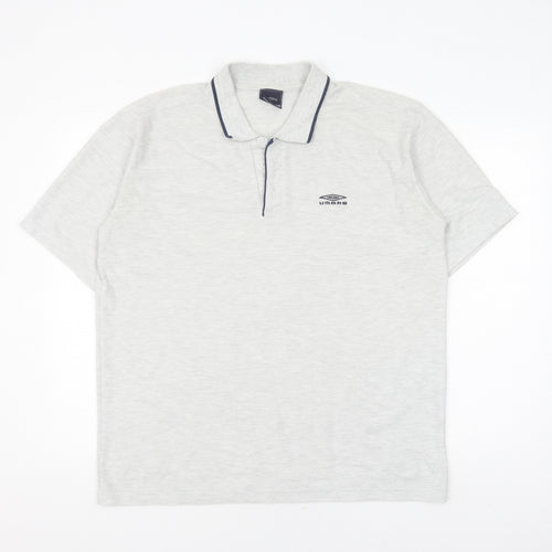 Umbro Men's Grey Polo Shirt XL Short Sleeve Logo