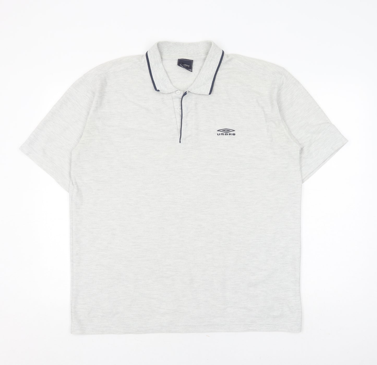 Umbro Men's Grey Polo Shirt XL Short Sleeve Logo