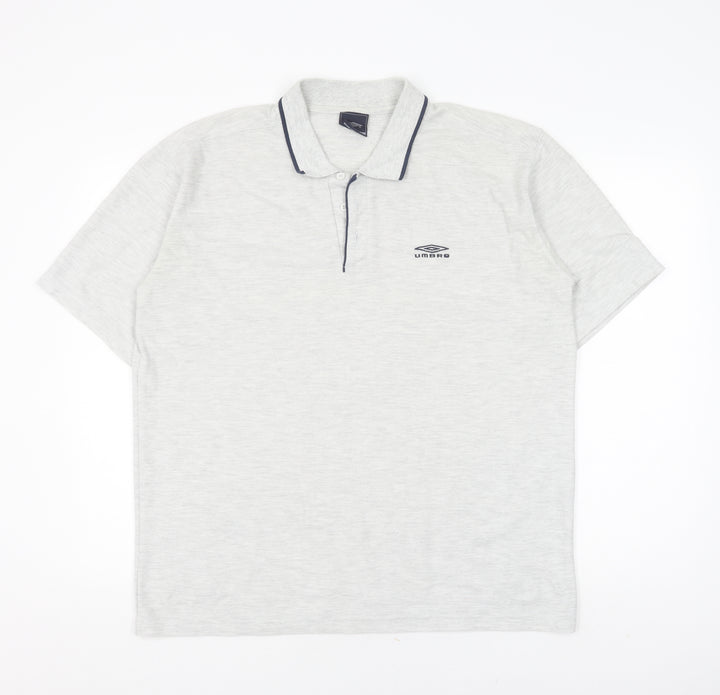 Umbro Men's Grey Polo Shirt XL Short Sleeve Logo