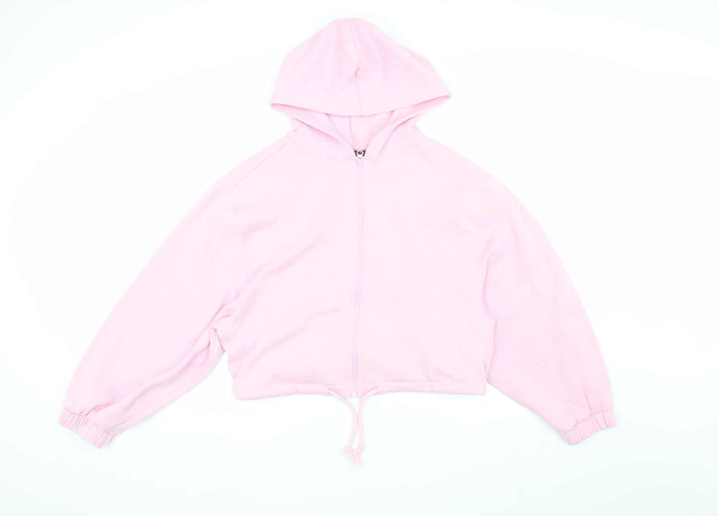 ASOS DESIGN Women's Pink Hooded Full Zip Hoodie Size 8