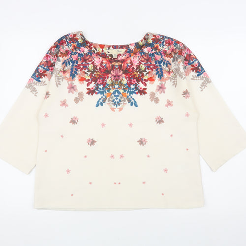Yumi Casual Multicoloured Floral Blouse UK 14 3/4 Sleeve