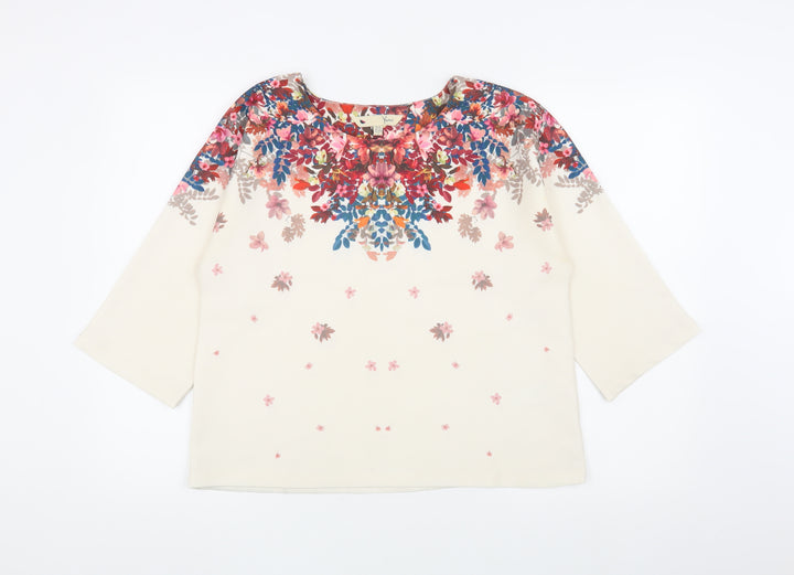 Yumi Casual Multicoloured Floral Blouse UK 14 3/4 Sleeve