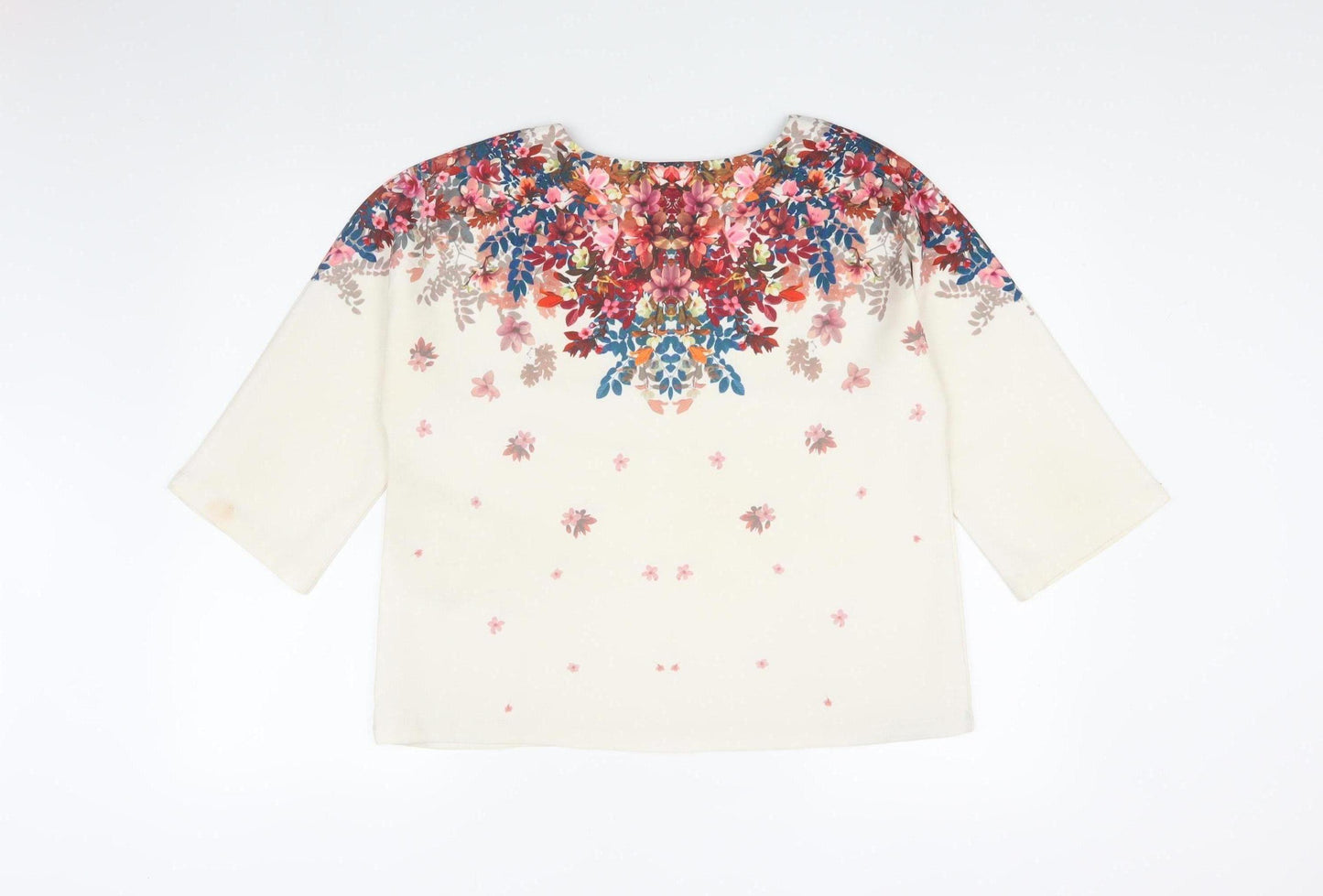 Yumi Casual Multicoloured Floral Blouse UK 14 3/4 Sleeve