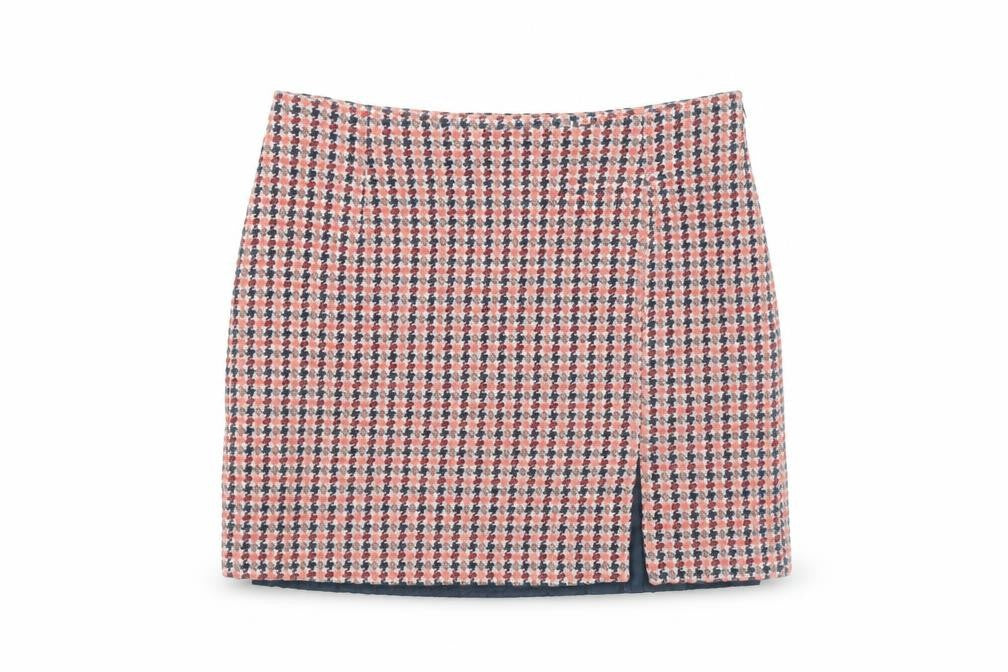 Front view of ASOS Women's Multicoloured Check Pencil Skirt, size 12