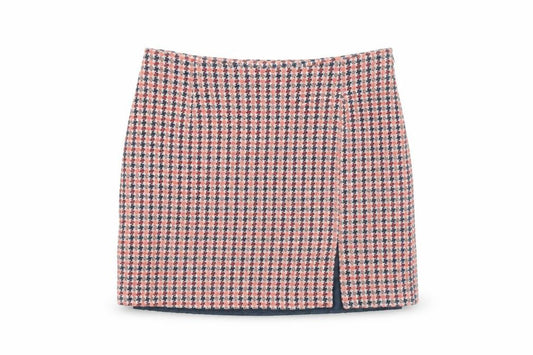 Front view of ASOS Women's Multicoloured Check Pencil Skirt, size 12