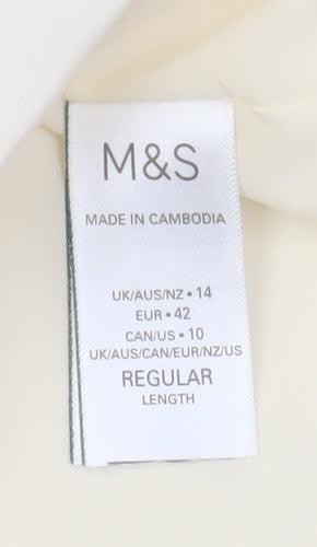 Marks and Spencer Women Ivory Shift Dress Size 14