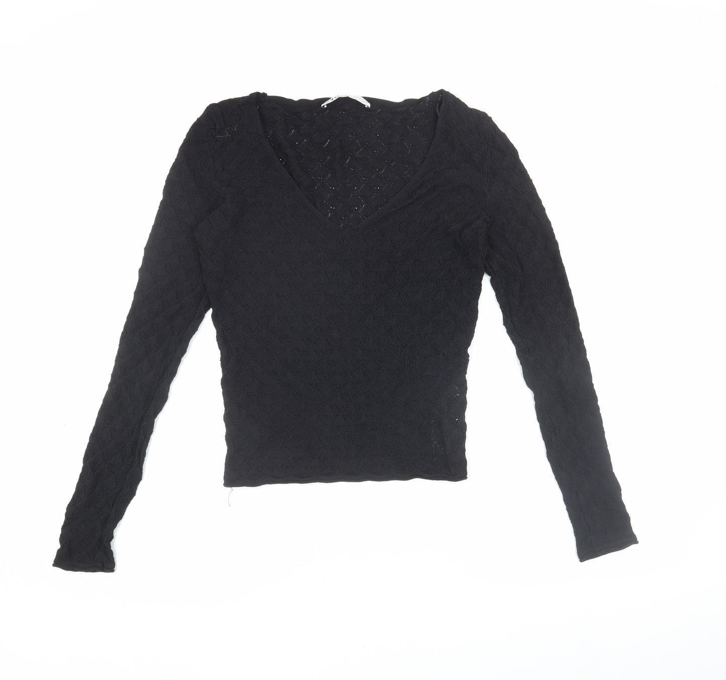 Zara Women's Black Knit Blouse - Size 10