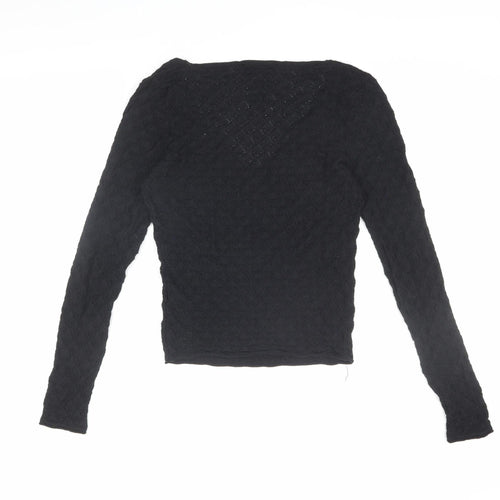 Zara Women's Black Knit Blouse - Size 10
