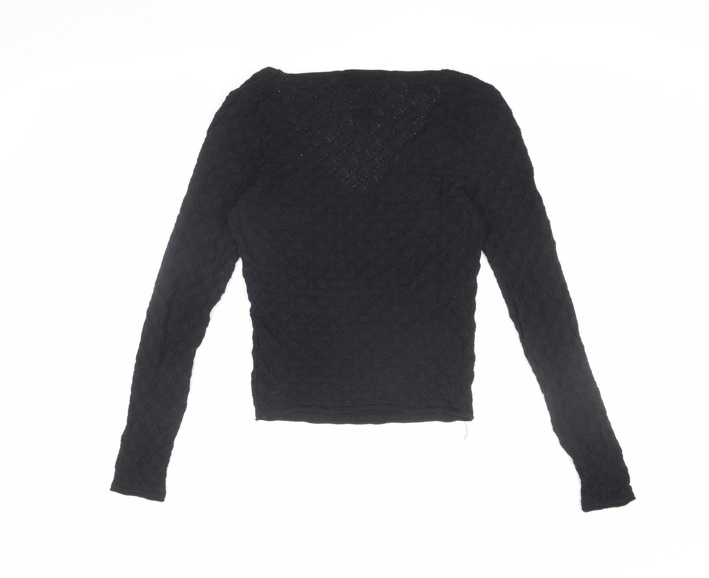 Zara Women's Black Knit Blouse - Size 10