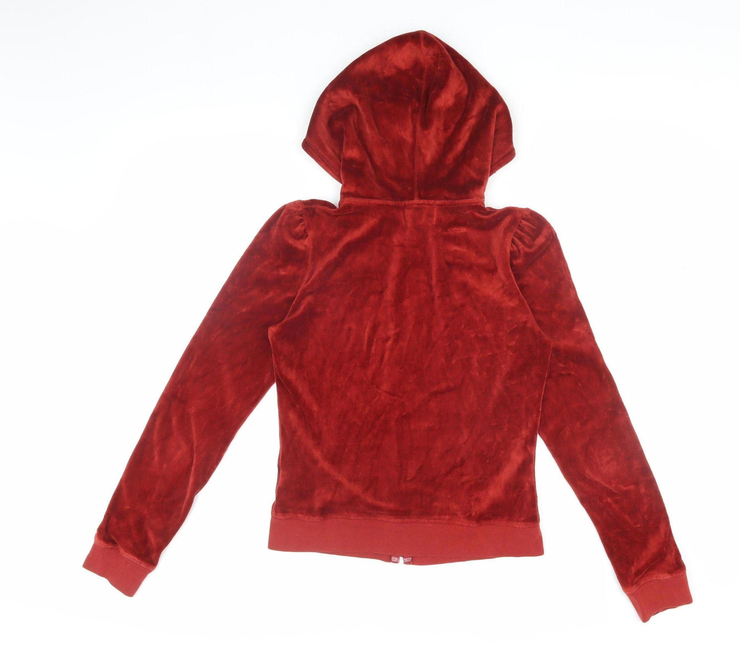 Juicy Couture Women's Red Velour Hoodie - Medium
