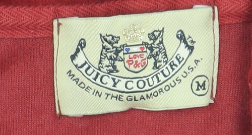 Juicy Couture Women's Red Velour Hoodie - Medium