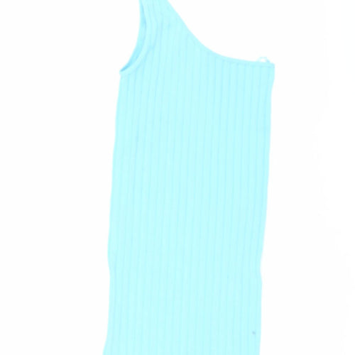Zara Women's Blue One Shoulder Tank Dress XS